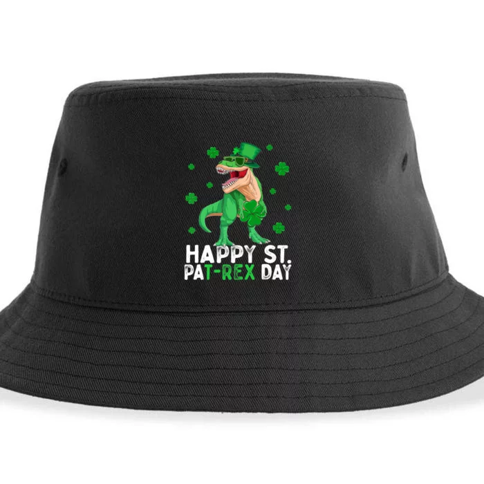 Happy St PaTRex Dinosaur Saint Patrick's Day For Boy Girl Sustainable Bucket Hat