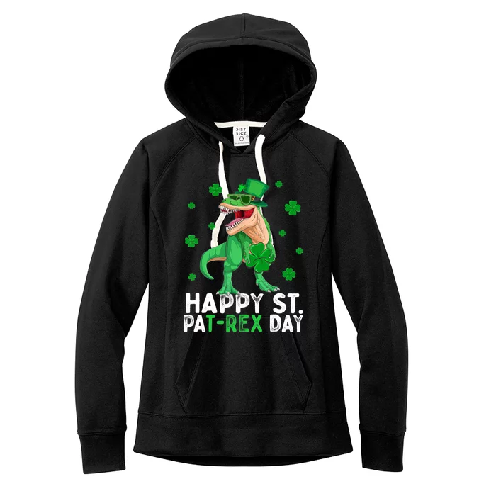 Happy St PaTRex Dinosaur Saint Patrick's Day For Boy Girl Women's Fleece Hoodie