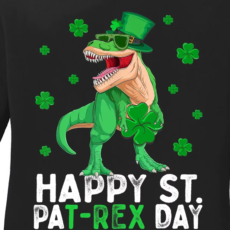 Happy St PaTRex Dinosaur Saint Patrick's Day For Boy Girl Ladies Long Sleeve Shirt