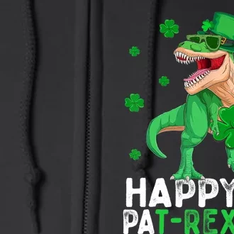 Happy St PaTRex Dinosaur Saint Patrick's Day For Boy Girl Full Zip Hoodie