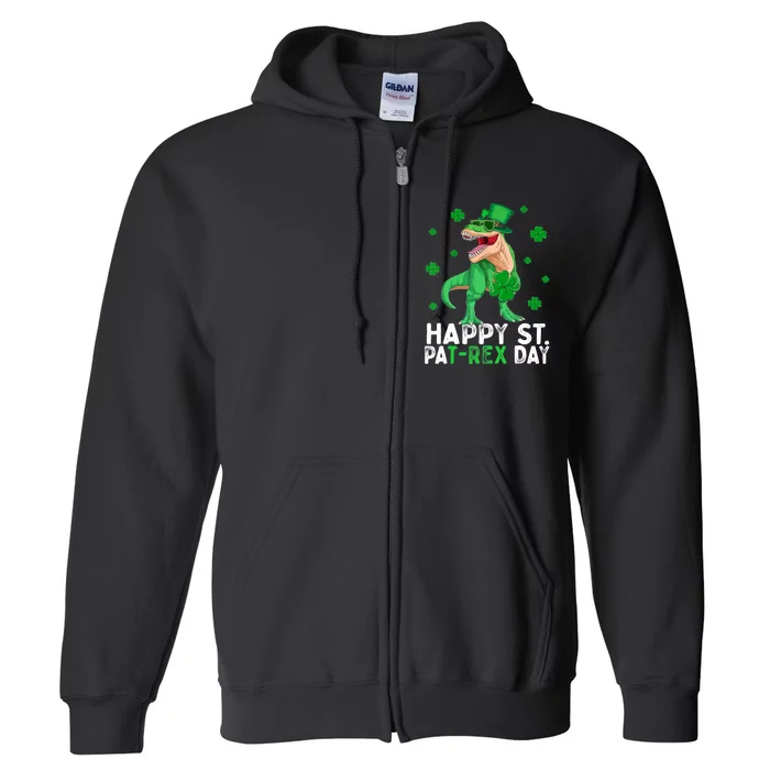 Happy St PaTRex Dinosaur Saint Patrick's Day For Boy Girl Full Zip Hoodie