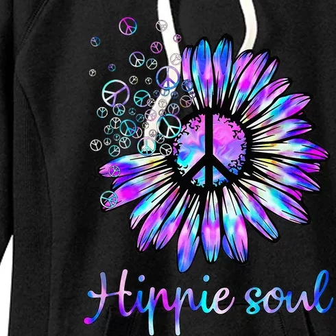 Hippie Soul Psychedelic Daisy Peace Sign Women's Fleece Hoodie