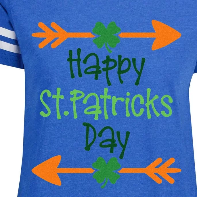 Happy Saint Patrick's Day Lucky Charmss Paddy's Day March 17 Happy Cute Enza Ladies Jersey Football T-Shirt