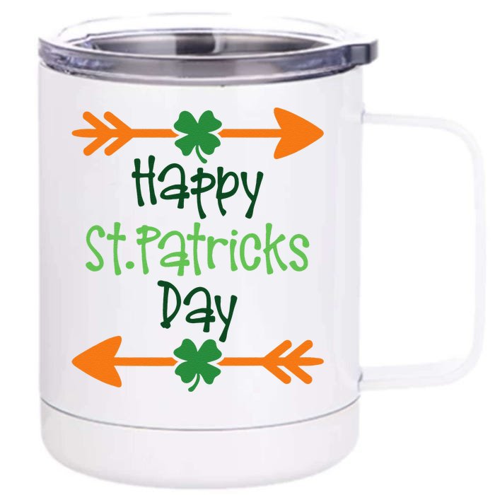 Happy Saint Patrick's Day Lucky Charmss Paddy's Day March 17 Happy Cute Front & Back 12oz Stainless Steel Tumbler Cup