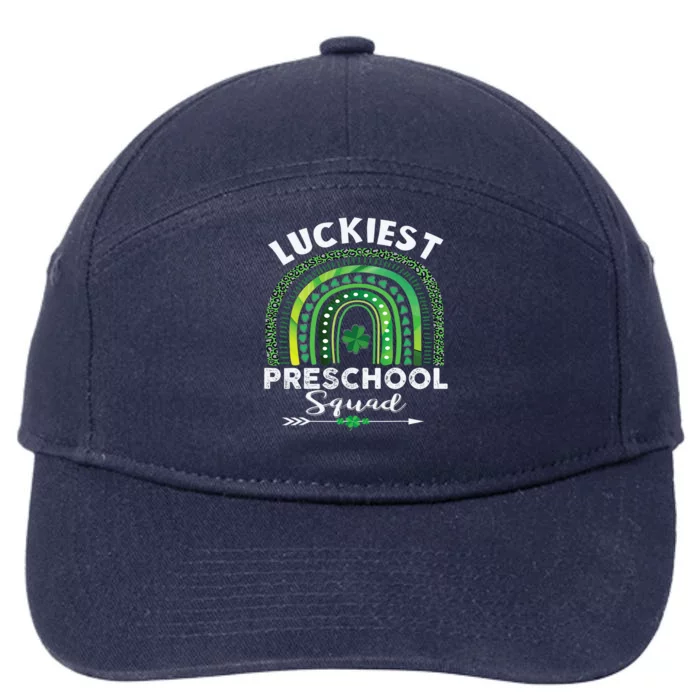 Happy St Patrick Day Teacher Cute Luckiest Preschool Squad Gift 7-Panel Snapback Hat