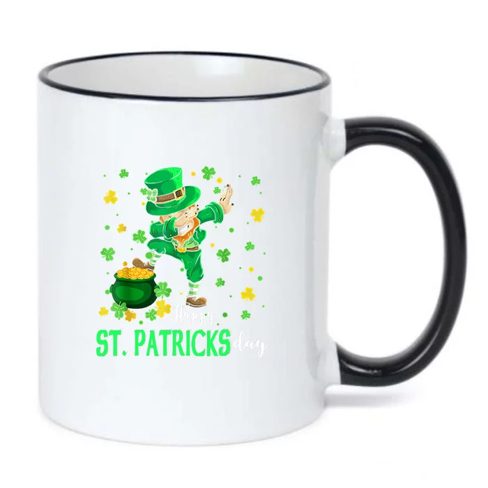 Happy St. Patrick Day Funny Dabbing Leprechaun Shamrock Black Color Changing Mug