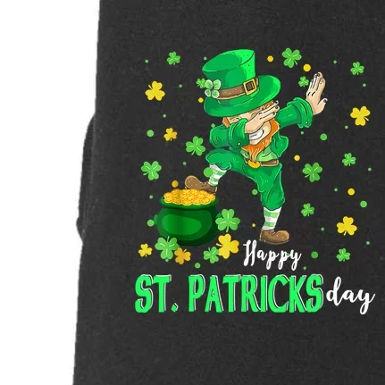 Happy St. Patrick Day Funny Dabbing Leprechaun Shamrock Doggie 3-End Fleece Hoodie