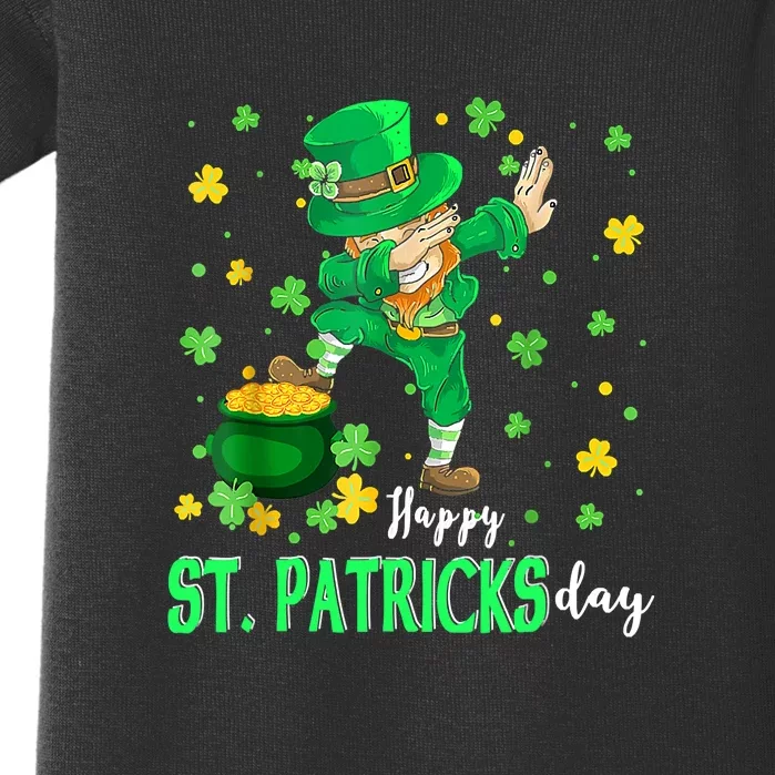 Happy St. Patrick Day Funny Dabbing Leprechaun Shamrock Baby Bodysuit