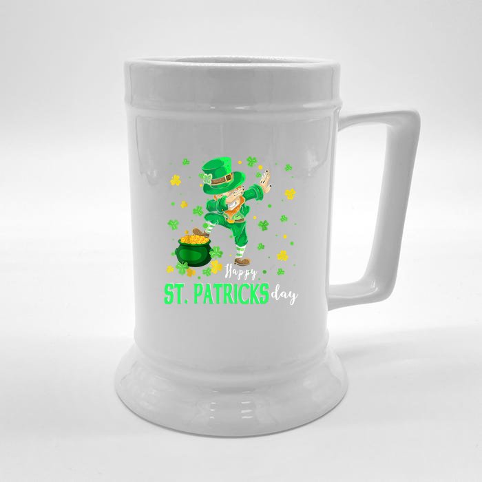 Happy St. Patrick Day Funny Dabbing Leprechaun Shamrock Front & Back Beer Stein