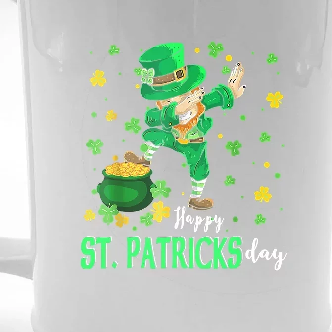 Happy St. Patrick Day Funny Dabbing Leprechaun Shamrock Front & Back Beer Stein