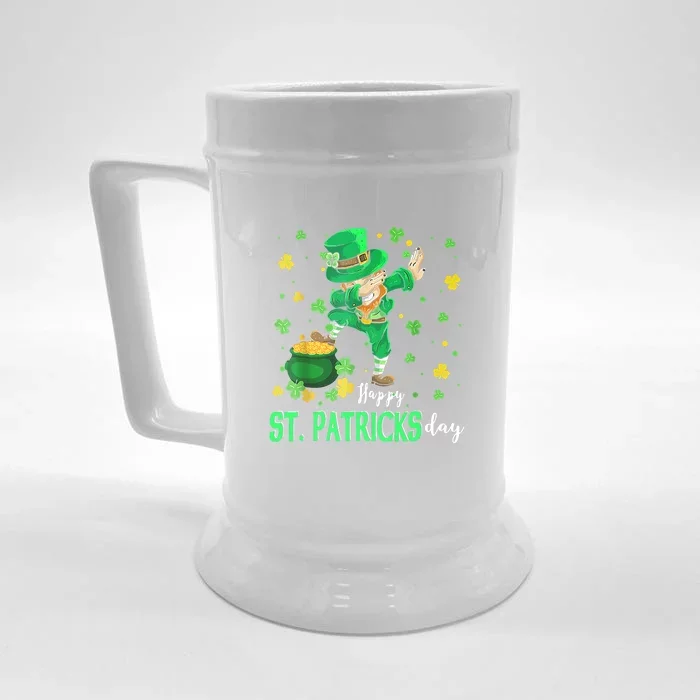 Happy St. Patrick Day Funny Dabbing Leprechaun Shamrock Front & Back Beer Stein