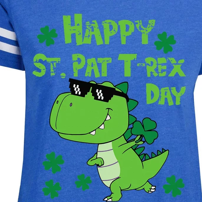 Happy St Pat Rex Dinosaur Saint Patrick'S Day Enza Ladies Jersey Football T-Shirt