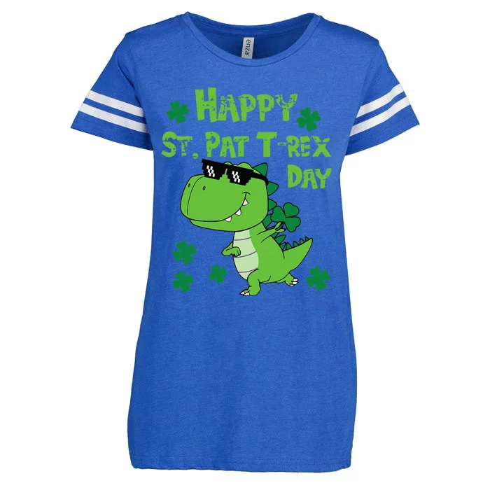 Happy St Pat Rex Dinosaur Saint Patrick'S Day Enza Ladies Jersey Football T-Shirt