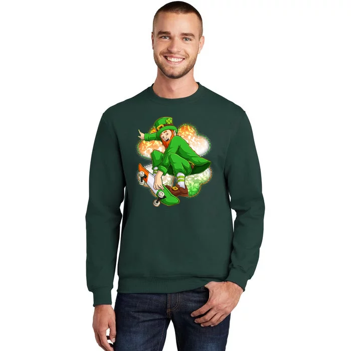 Happy St Patricks Day Skateboarding Leprechaun Sweatshirt