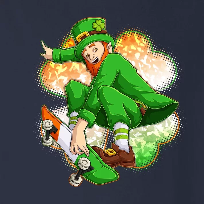 Happy St Patricks Day Skateboarding Leprechaun Toddler Long Sleeve Shirt