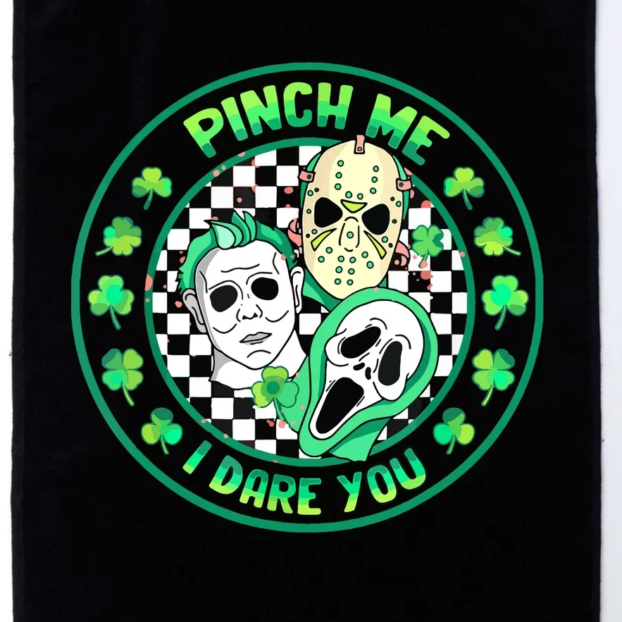 Horror Shamrock Pinch Me Happy St Patricks Day Dare You Platinum Collection Golf Towel