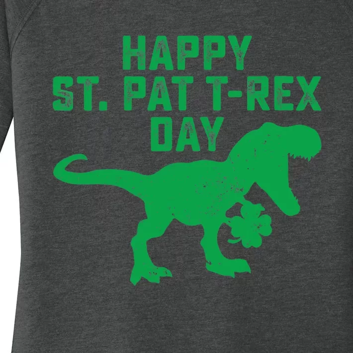 Happy St Pat Trex Day Dino St Patricks Day Women's Perfect Tri Tunic Long Sleeve Shirt