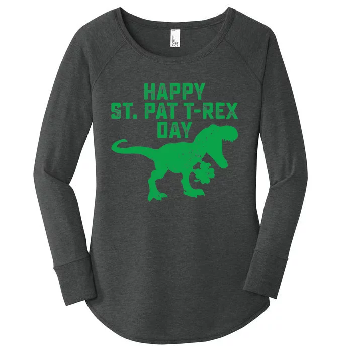 Happy St Pat Trex Day Dino St Patricks Day Women's Perfect Tri Tunic Long Sleeve Shirt