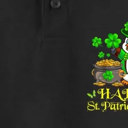 Happy St. Patrick Day Irish Penguin Shamrock Ireland Flag Dry Zone Grid Performance Polo