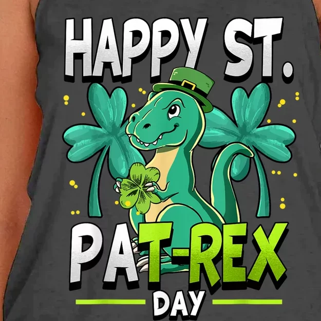 Happy St Patricks Day Happy St Patrex Day Women's Knotted Racerback Tank