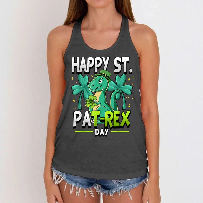 Happy St Patricks Day Happy St Patrex Day Women's Knotted Racerback Tank