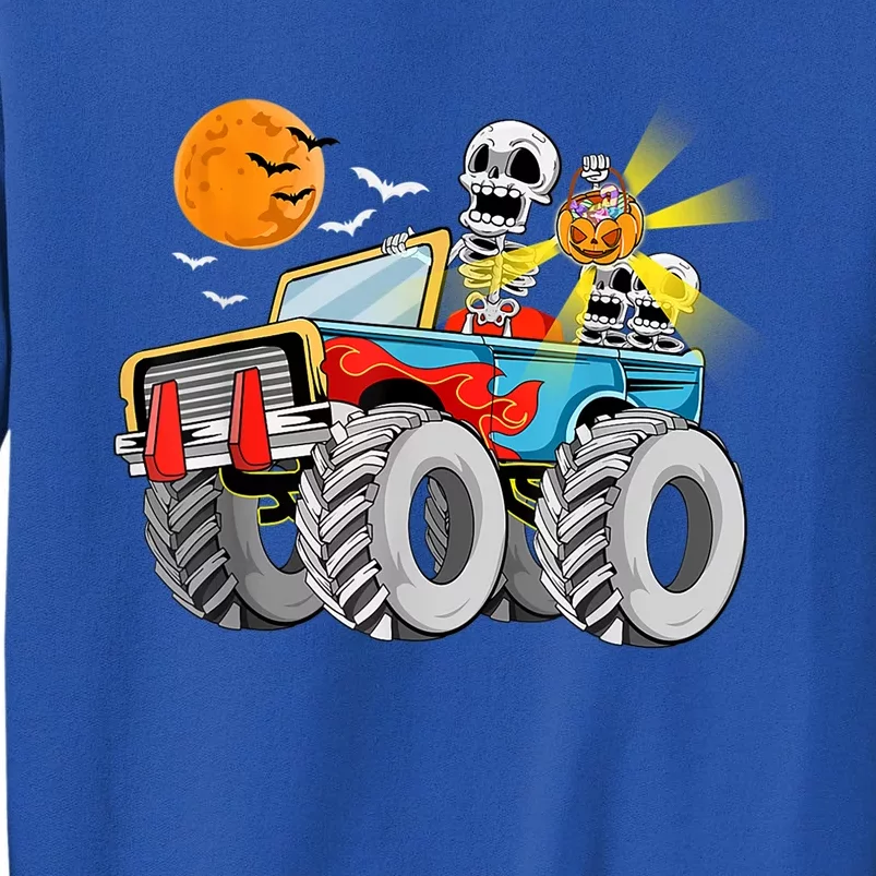 Halloween Skeleton Riding Monster Truck Gift Sweatshirt