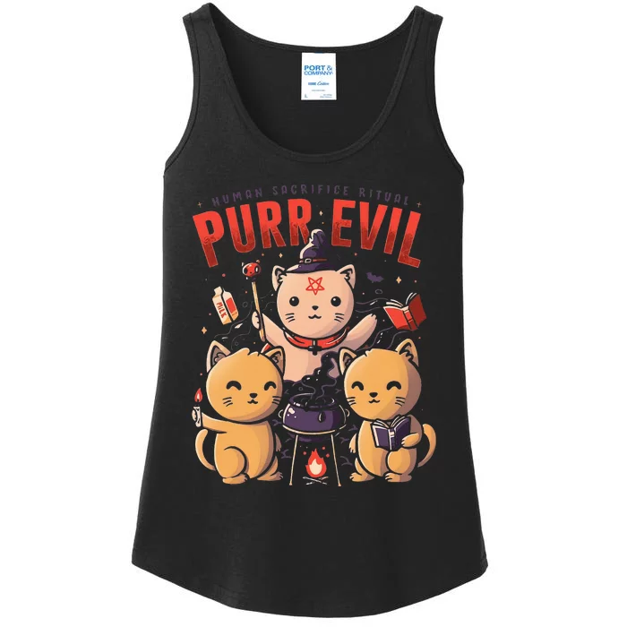 Human Sacrifice Ritual PurrEvil Ladies Essential Tank