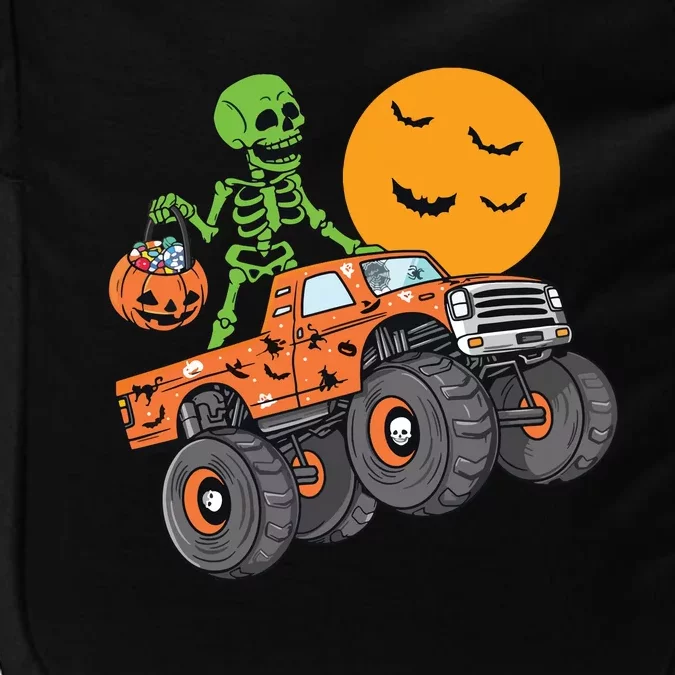 Halloween Skeleton Riding Monster Truck Boy Kids Impact Tech Backpack