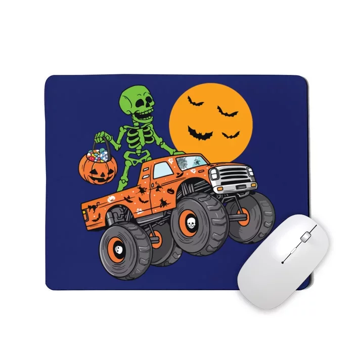 Halloween Skeleton Riding Monster Truck Boy Kids Mousepad