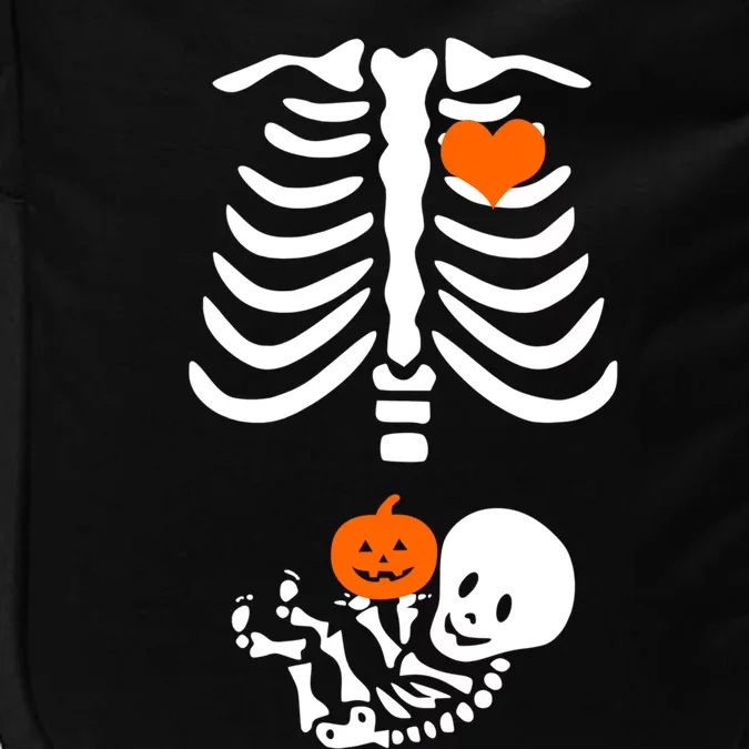 Halloween Skeleton Rib Cage Maternity Pregnant Pumpkin Gift Impact Tech Backpack