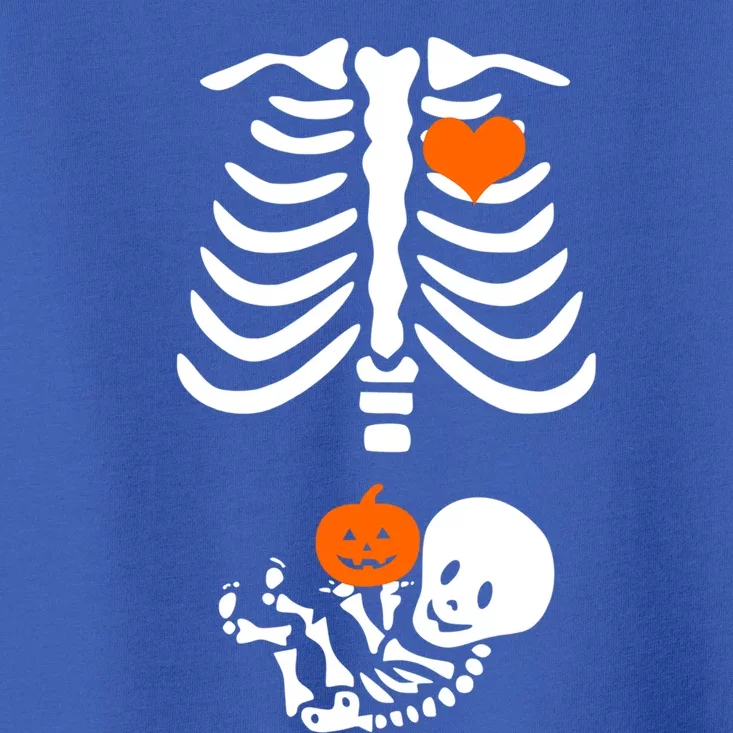 Halloween Skeleton Rib Cage Maternity Pregnant Pumpkin Gift Toddler T-Shirt