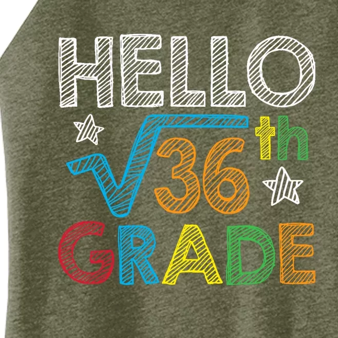 Hello Square Root 36 6th Grade Back To School Math Nerd Women’s Perfect Tri Rocker Tank