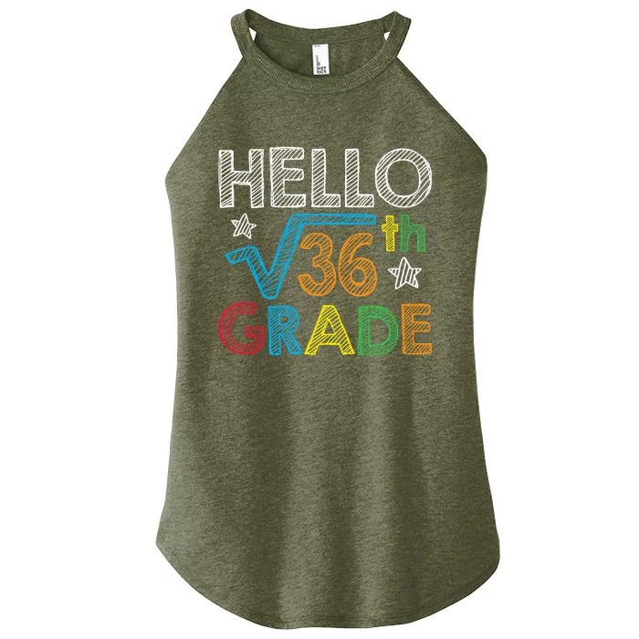 Hello Square Root 36 6th Grade Back To School Math Nerd Women’s Perfect Tri Rocker Tank