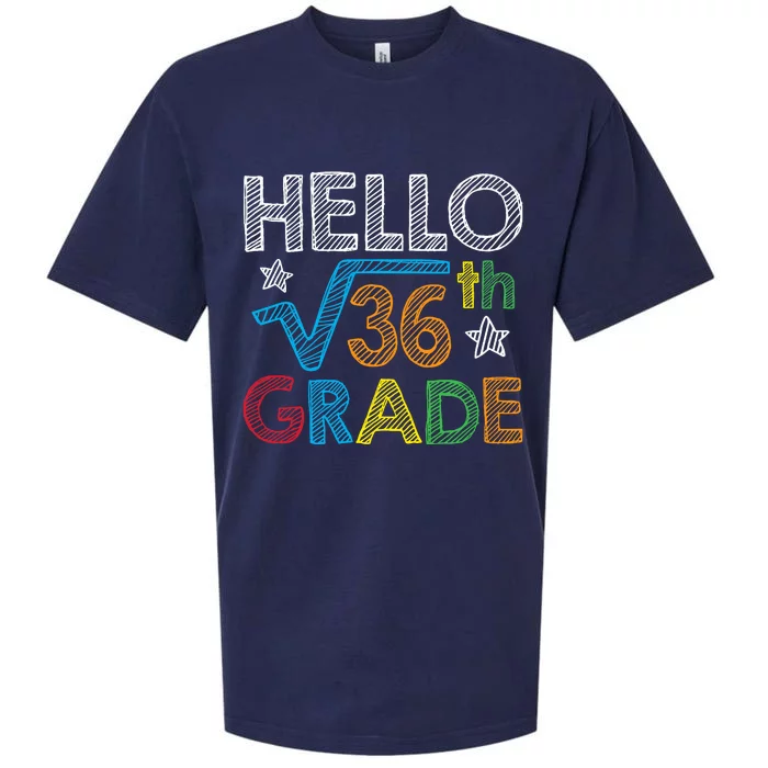 Hello Square Root 36 6th Grade Back To School Math Nerd Sueded Cloud Jersey T-Shirt