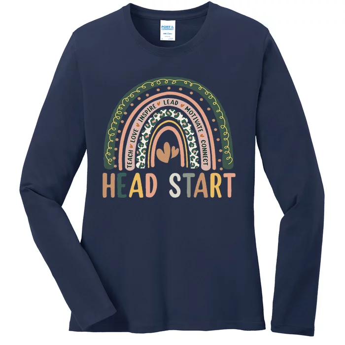 Head Start Rainbow Headstart Teacher First Day Of School Ladies Long Sleeve Shirt