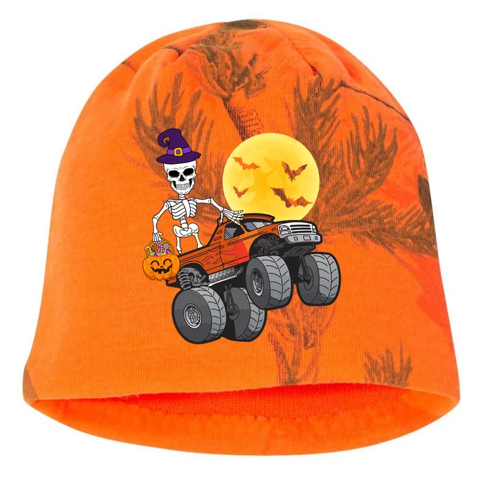 Halloween Skeleton Riding Monster Truck Cute Gift Kati - Camo Knit Beanie