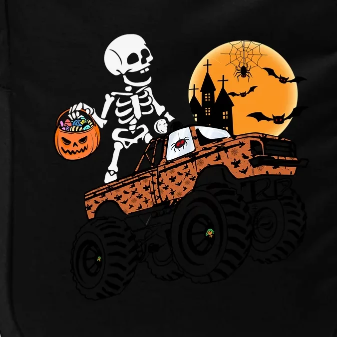 Halloween Skeleton Riding Monster Truck Gift Impact Tech Backpack