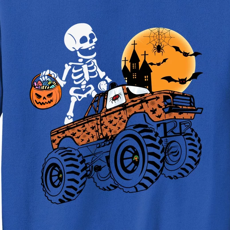 Halloween Skeleton Riding Monster Truck Gift Tall Sweatshirt