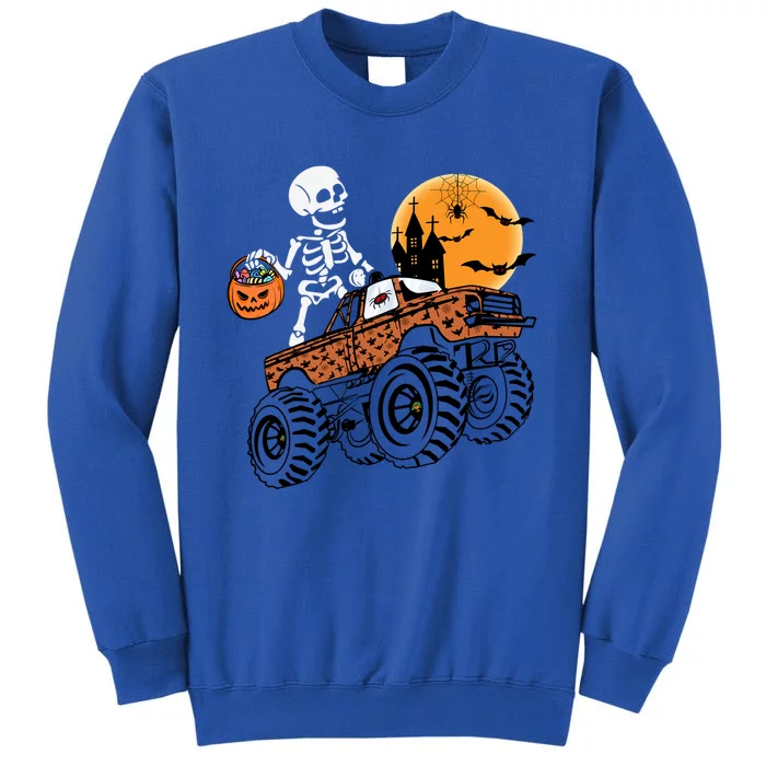 Halloween Skeleton Riding Monster Truck Gift Tall Sweatshirt