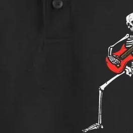 Halloween Skeleton Rocker Guitar Punk Rock Costume Dry Zone Grid Performance Polo