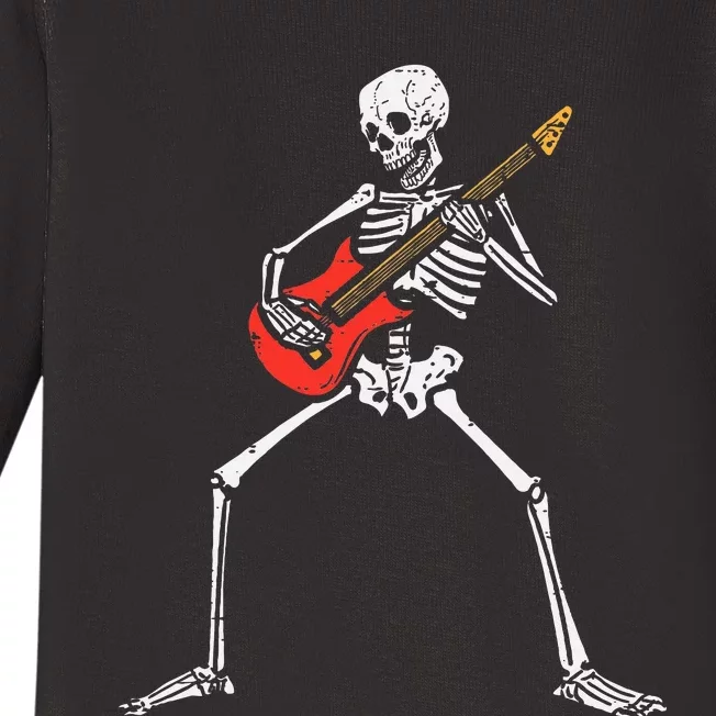 Halloween Skeleton Rocker Guitar Punk Rock Costume Baby Long Sleeve Bodysuit