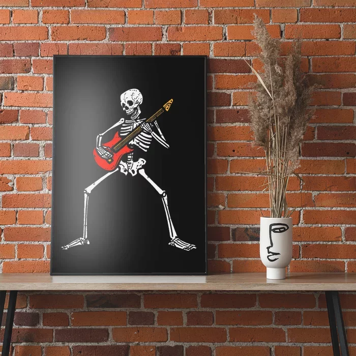 Halloween Skeleton Rocker Guitar Punk Rock Costume Poster