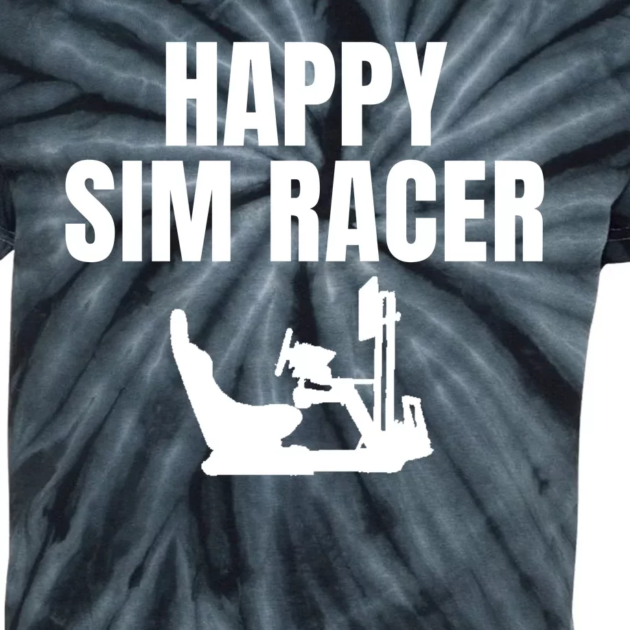 Happy Sim Racer Fun Esport Car Racing Sim Funny Sim Racer Sim Racing Cockpit Kids Tie-Dye T-Shirt