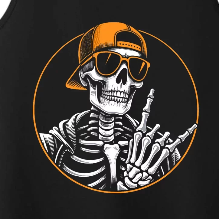 Halloween Skeleton Rock Hand Rocker Rock Music Performance Tank