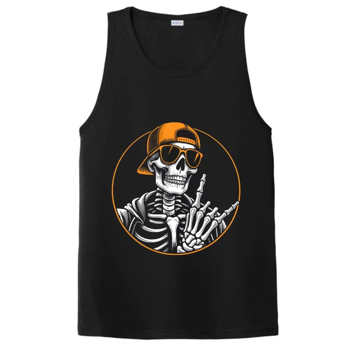 Halloween Skeleton Rock Hand Rocker Rock Music Performance Tank