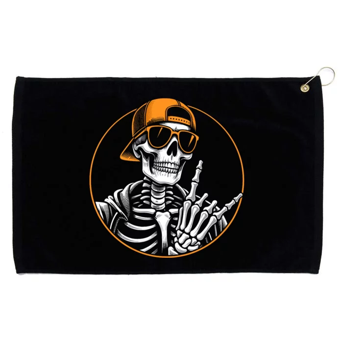 Halloween Skeleton Rock Hand Rocker Rock Music Grommeted Golf Towel