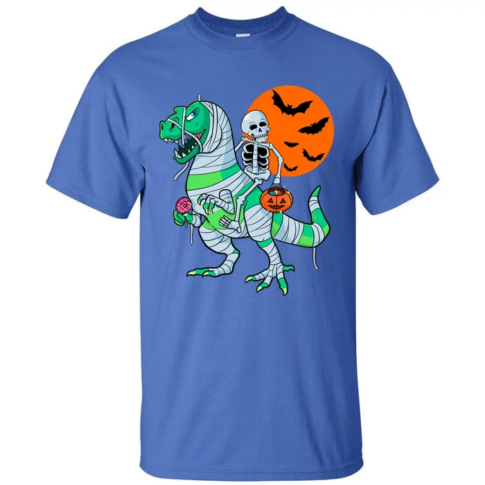 Halloween Skeleton Riding Trex Dinosaur Meaningful Gift Tall T-Shirt