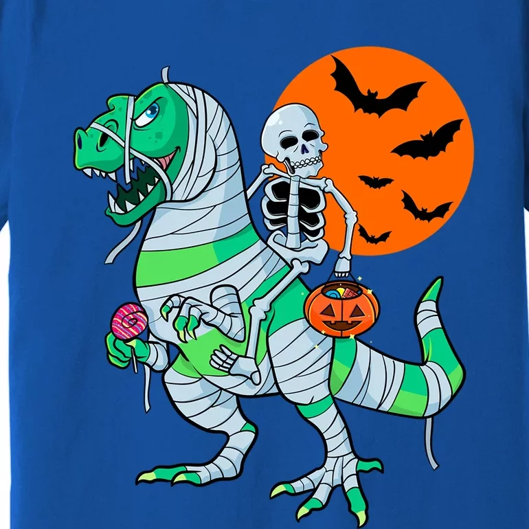 Halloween Skeleton Riding Trex Dinosaur Meaningful Gift Premium T-Shirt