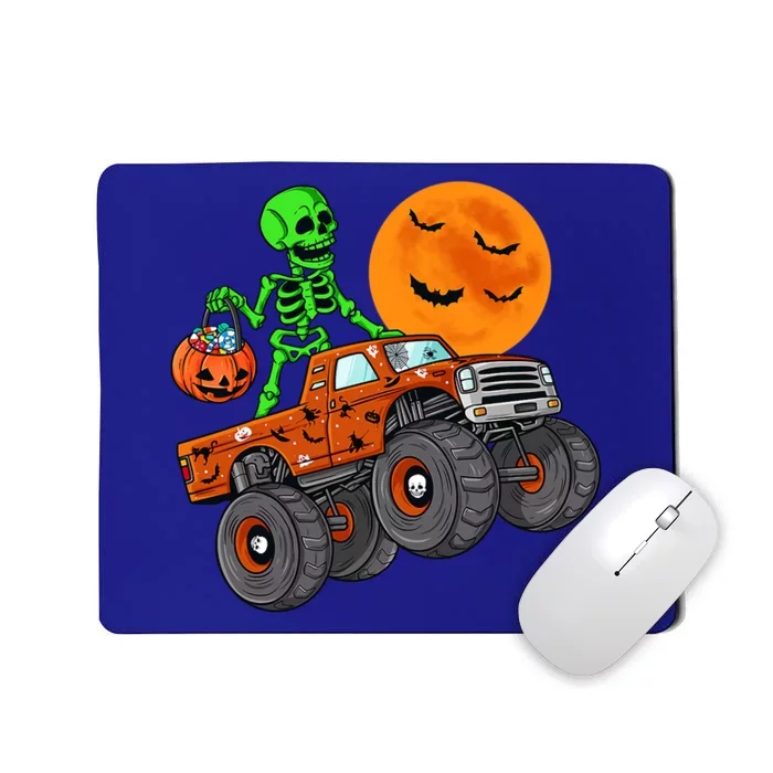 Halloween Skeleton Riding Monster Truck Gift Mousepad