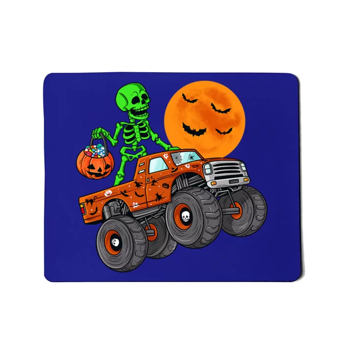 Halloween Skeleton Riding Monster Truck Gift Mousepad